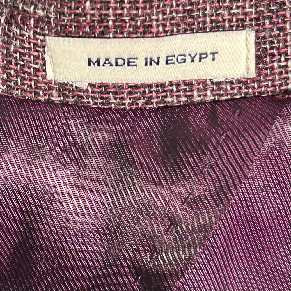 Joseph Abboud Linen blazer 46 S Unstructured heritage Hatch Burgundy Sport Coat - Picture 11 of 13